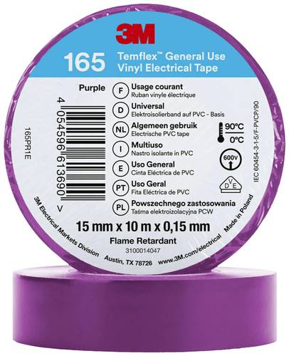 3M Temflex™ 165 165PR1E Isolierband Temflex™ 165 Violett (L x B) 10m x 15mm von 3M