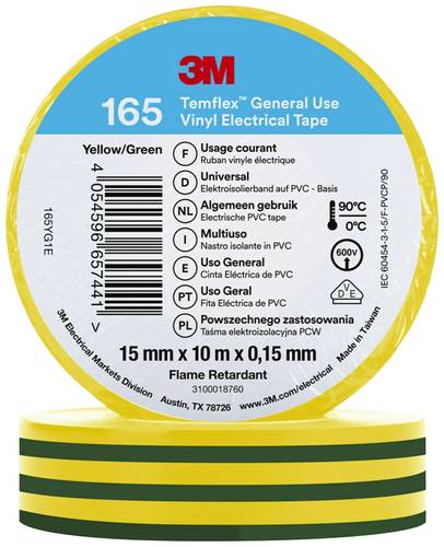 3M Temflex™ 165 165YG1E Isolierband Temflex™ 165 Gelb (L x B) 10m x 15mm von 3M