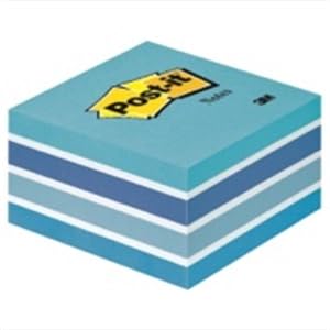 Haftnotiz-Würfel 3M Post-it 2028B, 76x76mm, 450 Blatt, blau/weiß von 3M