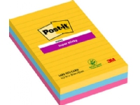 Post-it® Super Sticky Large Notes Karneval, 3 linjerede blokke, 101mm x 152m von 3M