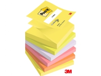 Post-it® Z-Notes Neon regnbuefarver, 6 blokke, 76 mm x 76 mm, 100 ark pr. blok von 3M