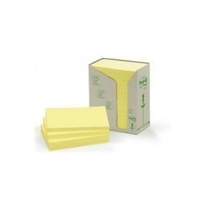 Post-it 655-1T Haftnotiz Recycling Notes Tower, 76 x 127 mm, 80 g, 100 Blatt, 16 Block, gelb (655-1T) von 3M