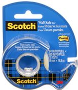 Scotch Klebefilm Wall-Safe, im Handabroller, 19mm x 16,5m transparentes Klebeband, rüstandsfrei ablösbar, - 1 Stück (183-EFDG) von 3M