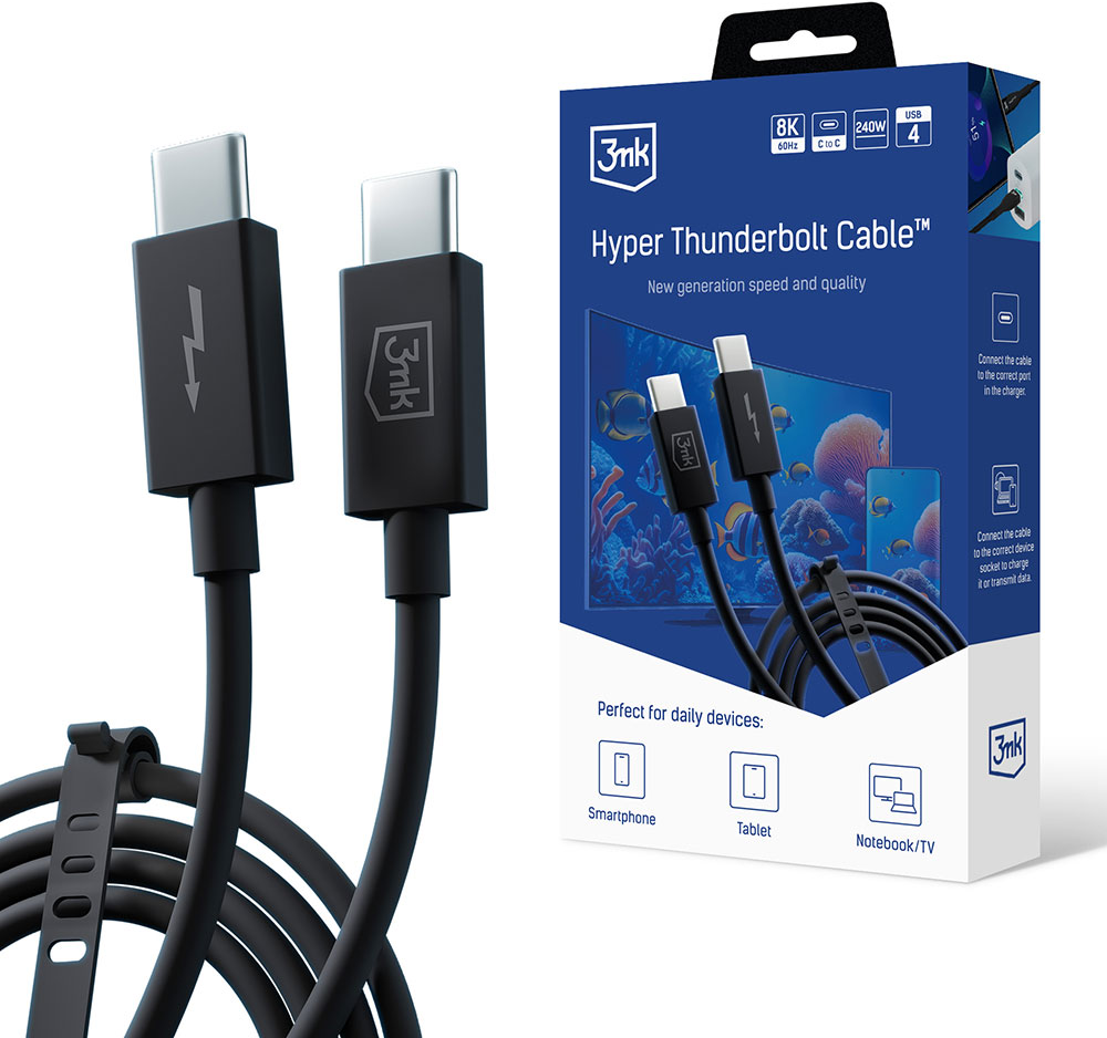 3mk Hyper ThunderBolt 4 Pro Kabel 240 W 1,0 m (5903108515139) von 3MK