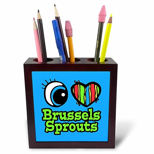 3dRose 105904 _ PH 1 5 Farben mit Herz I Love Brüssel Sprossen Fliesen mit Halter von 3dRose