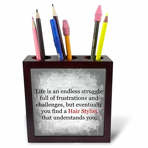 3dRose 201918 _ PH-5 " Das Leben ist ein mit Ringen, wenn Sie eine Hair Stylist-Platte mit Halterung – schwarz von 3dRose