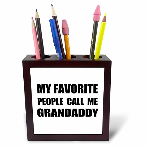 3dRose 232515 _ PH-5 " My Favourite People Call Me granddaddy Fun Design für Grandpa "Fliesen mit Halter schwarz von 3dRose