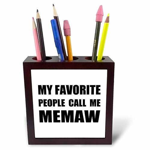 3dRose 232527 _ PH-5 " My Favourite People Call Me memaw Fliesen Stift Halter – Schwarz von 3dRose