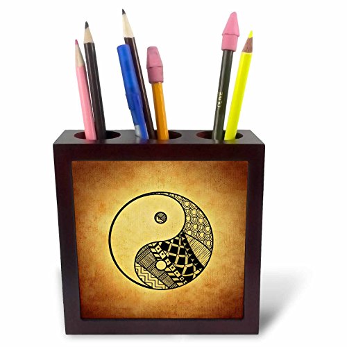 3dRose 236645 _ PH-5 " Yin und Yang Symbol mit Kachel mit Halter von 3dRose