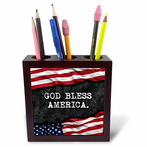 3dRose 237419 _ PH 1, 2, 5, Die "Gott segne Patriot Amerika – Mit Pen Holder von 3dRose