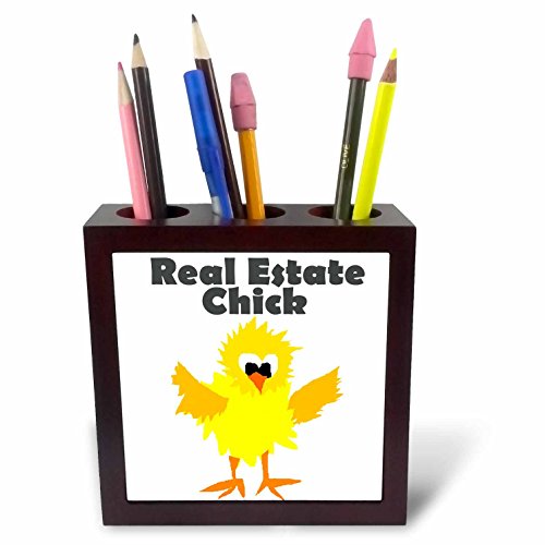 3dRose 254015 _ PH 1 5 lustige immobiliensektor Chick Cartoon-Platte mit Halter von 3dRose