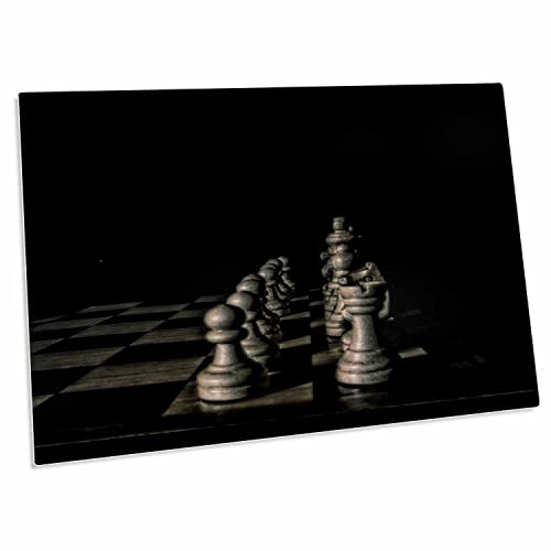 3dRose Dpd-338759-1 Schachfiguren, Schwarz und Weiß, Schreibtischunterlage von 3dRose