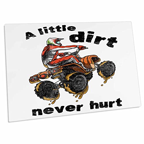 3dRose Dpd-339121-1 "A Little Dirt Never Hurt" – Lustiges ATV-Zitat Vierrad-Quad Biker – Schreibtischunterlage von 3dRose