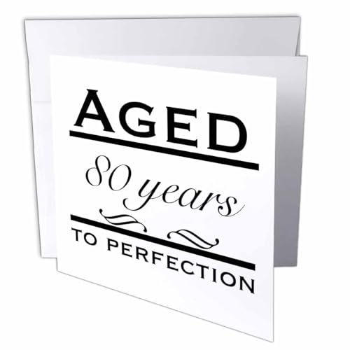 3dRose Grußkarte "Aged 80 Years to Perfection", 15,2 x 15,2 cm (gc_157401_5) von 3dRose