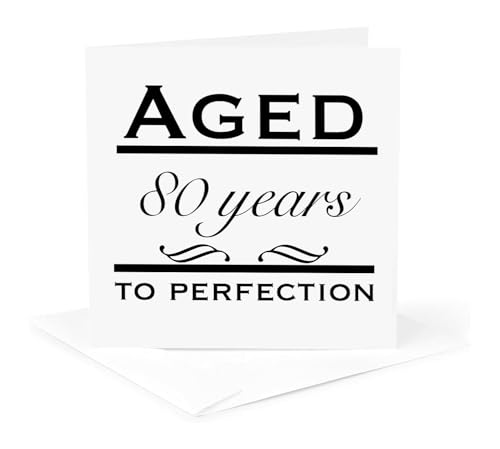 3dRose Grußkarte "Aged 80 Years to Perfection", 15,2 x 15,2 cm (gc_157401_5) von 3dRose