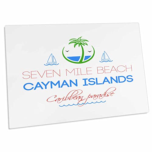 3dRose - Seven Mile Beach Cayman Islands Karibik Paradise Text und Bilder - Schreibtischunterlage Platzset - (dpd-303781-1) von 3dRose