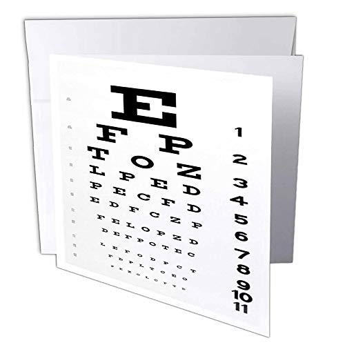 3dRose gc_17146_1 Grußkarte "Eye Chart", 15,2 x 15,2 cm, 6 Stück von 3dRose