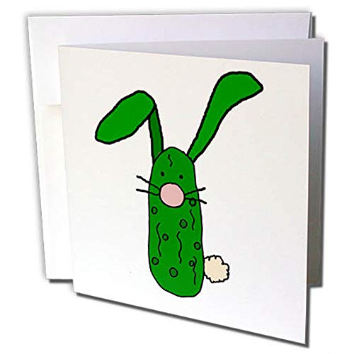 3dRose gc_234656_2 Grußkarten "Funny Pickle Bunny Rabbit Original Art", 15,2 x 15,2 cm, 12 Stück von 3dRose