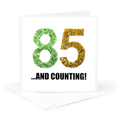 3dRose gc_238557_5 Grußkarte, 15,2 x 15,2 cm, zum 85. Jahrestag und Zählen mit komplizierten Zahlen, Design von 3dRose