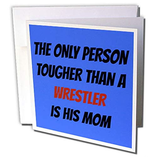 3dRose gc_253904_2 Grußkarten "The Only Person Tougher than a Wrestler is His Mom", 15 x 15 cm, 12 Stück von 3dRose