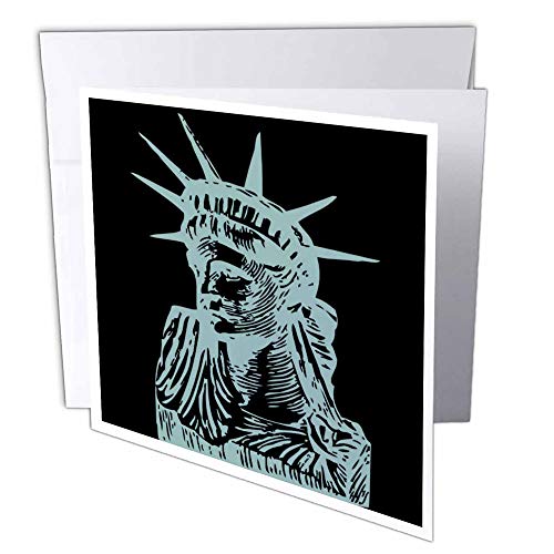 3dRose gc_38216_1 Grußkarte "Art Deco Statue of Liberty", 15,2 x 15,2 cm, 6 Stück von 3dRose