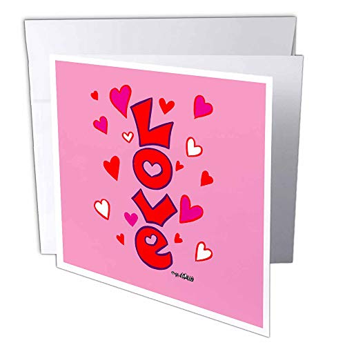 3dRose gc_4885_2 Grußkarten "Love", 15,2 x 15,2 cm, 12 Stück von 3dRose