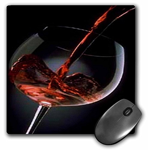 3dRose mp_33209_1 Mauspad mit Rotweinglas, 20,3 x 20,3 cm von 3dRose