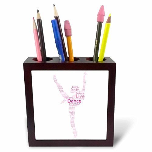 3dRose ph_232740_1 Stifthalter "Silhouette eines Tänzers", 12,7 cm, Pink von 3dRose