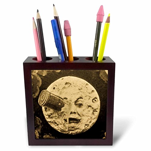 3dRose ph_50664_1 12,7 cm "A Trip to the Moon (Antique Sepia)" Fliesen-Stifthalter von 3dRose
