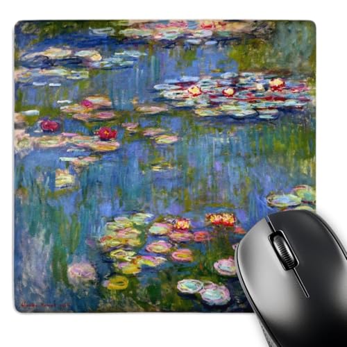 3drose LLC 20,3 x 20,3 x 0,6 cm Maus Pad, Seerosen von Claude Monet Seerosen Impressionismus Impressionismus auf Teich berühmten Fine Art (MP 155655 1) von 3dRose