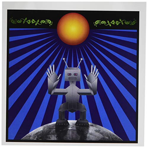 3drose Roboter Space Traveler Freundlicher Roboter in Platz zu Moon zu Rest auf Reisen – Gruß Karten, 6 von Foto, Set 12 (GC 19440 _ 2) von 3dRose