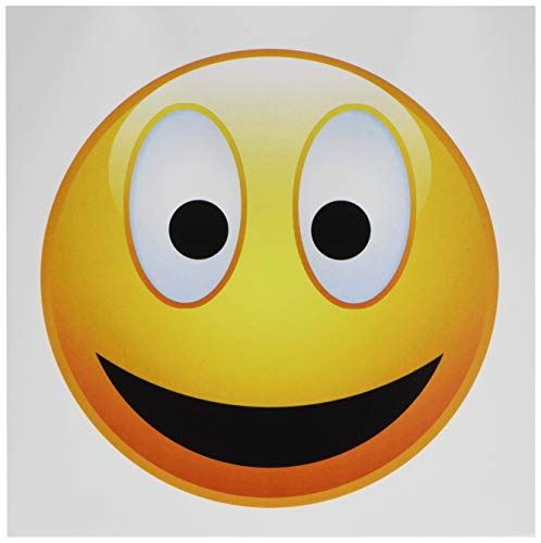 3drose Smiley, 2 A gelb und schwarz Happy Face mit einem großen Lächeln und Glowing Nase – Karten, 6 von Foto, Set 12 (GC 19404 _ 2) von 3dRose