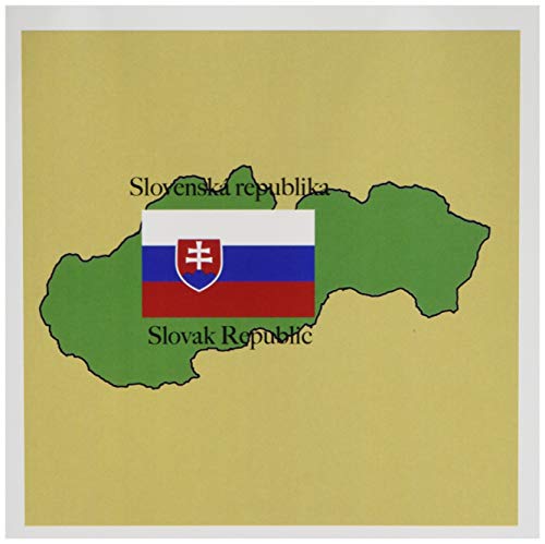 3drose die Karte und Flagge der Slowakei bedruckt mit der Slowakischen Republik in und Englisch Slowakische. – Grußkarten, 6 von Foto, Set 12 (GC 39223 _ 2) von 3dRose