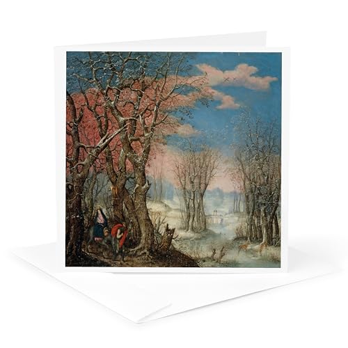 A Winter Landschaft mit den Flug in Ägypten – Grußkarte, 15,2 x 15,2 cm, Single (GC 180253 5) von 3dRose