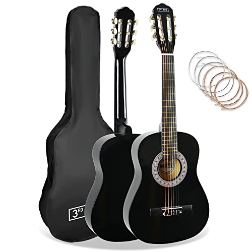 3rd Avenue 1/2 Größe Kinder-Klassikgitarre Mit Spanischen Nylonsaiten, Anfängerpaket – Schwarz von 3rd Avenue