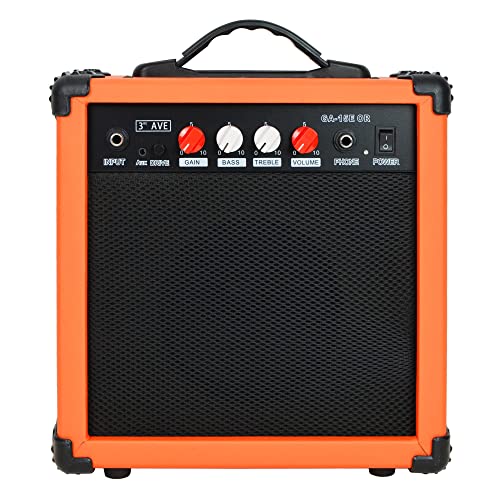 3rd Avenue 15 W Guitar Practice Verstärker mit Kopfhörerausgang, Overdrive-Schalter, 2 Eq-Band, Ton-/Gain-Kontrollen – kompakt tragbar – Orange von 3rd Avenue