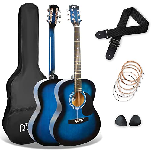 3rd Avenue 4/4 Westerngitarren-Set in Normalgröße mit Stahlsaiten, für Anfänger – 6 Monate KOSTENLOSER Unterricht, Tasche, Plektren und Ersatzsaiten – in Blau 3rd Avenue 4/4 Westerngitarren-Set in Normalgröße mit Stahlsaiten, für Anfänger – 6 Monate KOSTENLOSER Unterricht, Tasche, Plektren und Ersatzsaiten – in Blau von 3rd Avenue