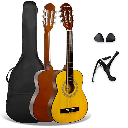 3rd Avenue XF 1/4 Flamencogitarren-Starterset in Junior-Größe für Kinder, Konzertgitarre mit Nylonsaiten, mit Gigbag, Kapodaster und Plektren – in Natur von 3rd Avenue