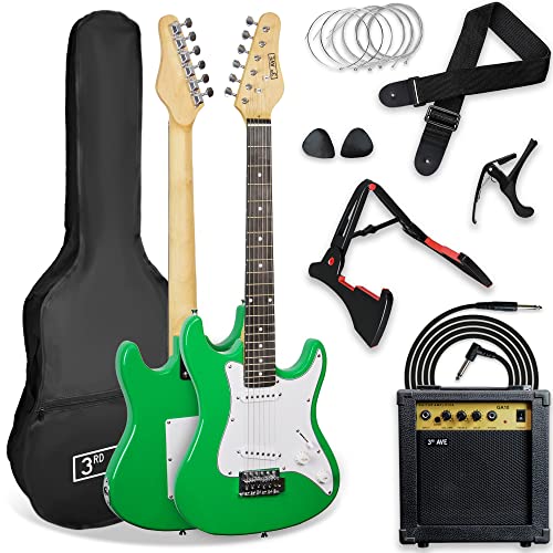 3rd Avenue XF 3/4 Size E-Gitarre Ultimate Kit Mit 10-W-Verstärker, Digitalem Stimmgerät, Kabel, Ständer, Gigbag, Gurt, Ersatzsaiten, Plektren, Kapodaster - Grün 3rd Avenue XF 3/4 Size E-Gitarre Ultimate Kit Mit 10-W-Verstärker, Digitalem Stimmgerät, Kabel, Ständer, Gigbag, Gurt, Ersatzsaiten, Plektren, Kapodaster - Grün von 3rd Avenue