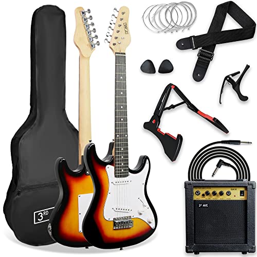 3rd Avenue XF 3/4 Size E-Gitarre Ultimate Kit Mit 10-W-Verstärker, Digitalem Stimmgerät, Kabel, Ständer, Gigbag, Gurt, Ersatzsaiten, Plektren, Kapodaster - Sunburst 3rd Avenue XF 3/4 Size E-Gitarre Ultimate Kit Mit 10-W-Verstärker, Digitalem Stimmgerät, Kabel, Ständer, Gigbag, Gurt, Ersatzsaiten, Plektren, Kapodaster - Sunburst von 3rd Avenue