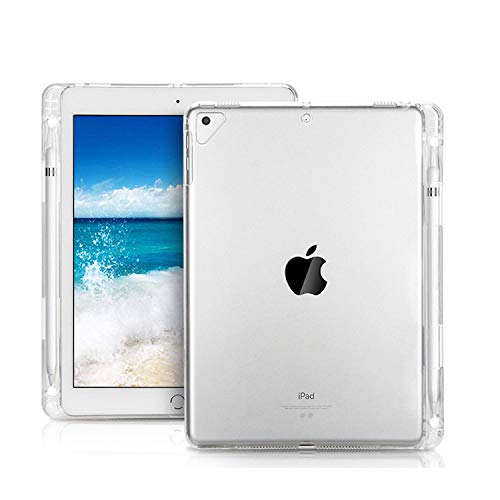 Arlgseln Weiche TPU Clear iPad Pro 10.2 Hülle mit Apple Pencil Halter, iPad 10.2" 8th 2020/9th 2021 Generation Hülle Transparent Stoßfest Schutzhülle für iPad 10.2 Zoll 7th Gen 2019/2020 von 4-Seasons