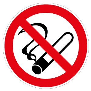 Rauchen verboten - nicht gestattet - Aufkleber D: 10cm - Vinyl - wetterfest Rauchen verboten - nicht gestattet - Aufkleber D: 10cm - Vinyl - wetterfest von 4-prints