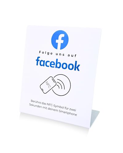 "Folge uns auf Facebook" NFC Aufsteller | Mehr Follower gewinnen | vorprogrammiert auf Ihren Facebook Account (weiß) "Folge uns auf Facebook" NFC Aufsteller | Mehr Follower gewinnen | vorprogrammiert auf Ihren Facebook Account (weiß) von 4.0 COMMERCE