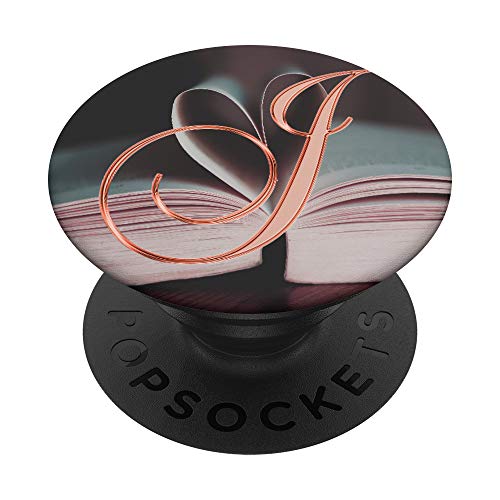 J Pink Heart Book Page Read Love Monogram Initial Letter PopSockets PopGrip: Ausziehbarer Sockel und Griff für Handys/Tablets mit Tauschbarem Top J Pink Heart Book Page Read Love Monogram Initial Letter PopSockets PopGrip: Ausziehbarer Sockel und Griff für Handys/Tablets mit Tauschbarem Top von 401Tech Script Alphabet Art Pretty Cute Background