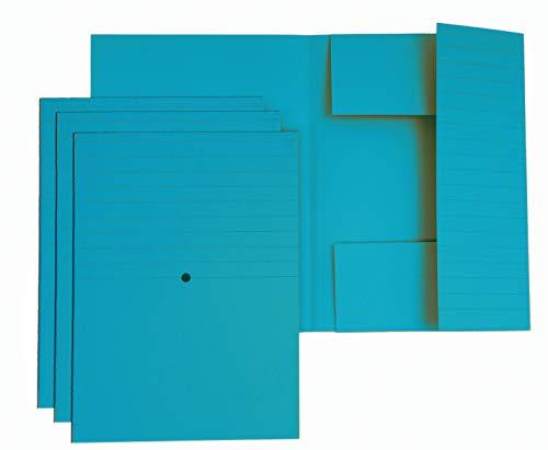 4Mat 3440 01 Ordner, 3 geklebte Klappen, blau, Woodstock Gr. 285, Packung mit 20 Stück von 4Mat