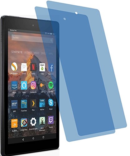 4ProTec I 2X Crystal Clear klar Schutzfolie für Amazon Fire HD 8-Tablet 7. Generation 2017 Premium Displayschutzfolie Bildschirmschutzfolie Schutzhülle Displayschutz Displayfolie Folie von 4ProTec