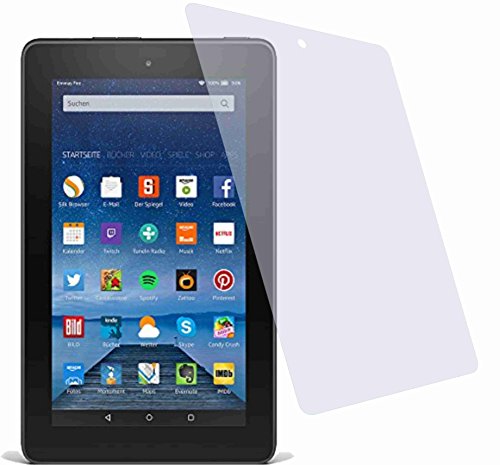 4ProTec I 2x Crystal clear klar Schutzfolie für Amazon Fire Tablet 17,7 cm (7 Zoll) 5. Generation Modell 2015 Premium Displayschutzfolie Bildschirmschutzfolie Schutzhülle Displayschutz Displayfolie Folie von 4ProTec