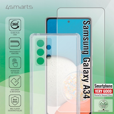 4Smarts 360° Starter Set X-Pro Glas + Case für Galaxy A34, transparent von 4Smarts