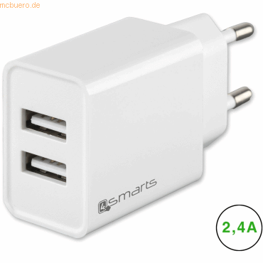 4Smarts 4smarts Netzladegerät VoltPlug Dual 12W, weiß von 4Smarts