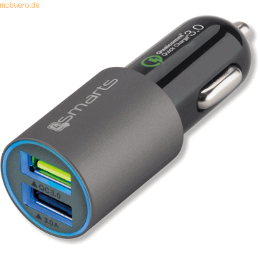 4Smarts 4smarts Rapid Qualcomm 3.0 Dual KFZ-Lader, 2 USB, matt-grau 4Smarts 4smarts Rapid Qualcomm 3.0 Dual KFZ-Lader, 2 USB, matt-grau von 4Smarts